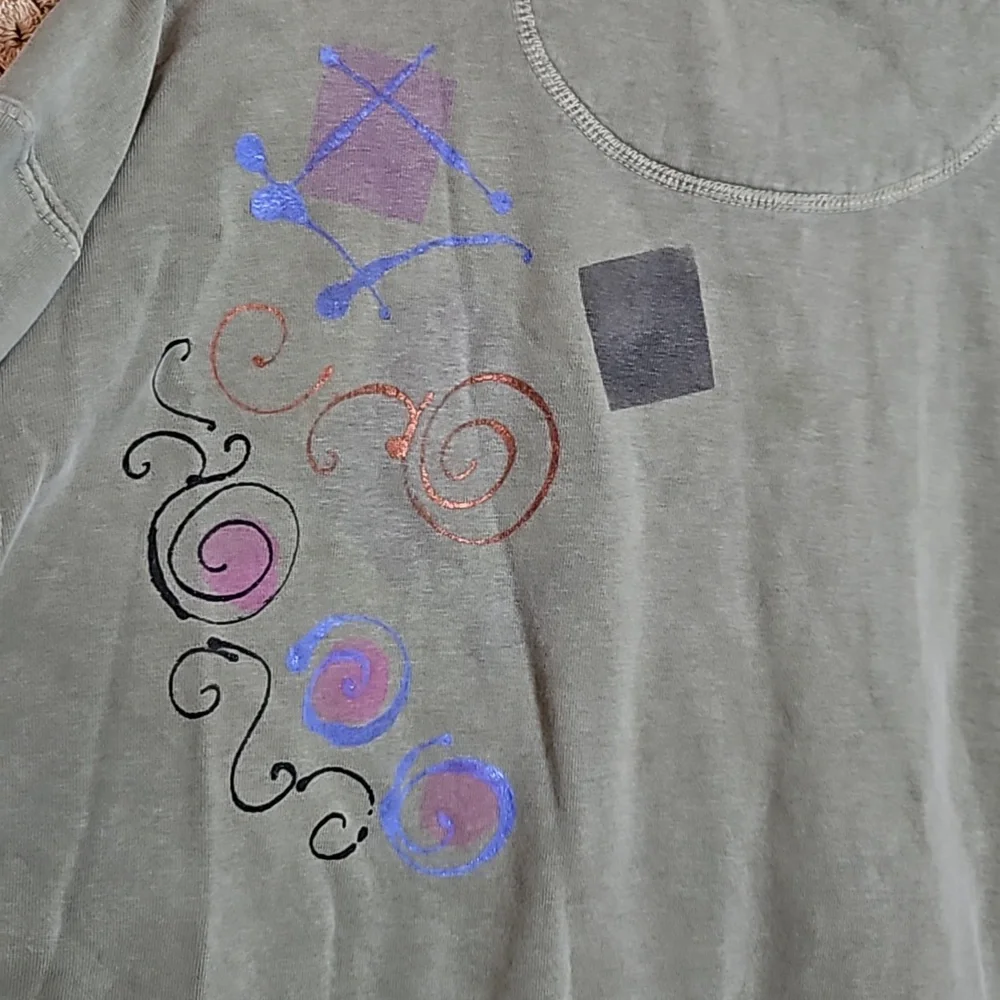 Vintage Authentic Pigment Sweatshirt Jacket with Clay Buttons & Jean Pocket - Picture 7 of 14